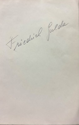 FRIEDRICH GULDA- Signatur auf Albumblatt-rücks.Kurt PAHLEN, 1947