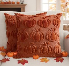 Pumpkin Fall Decorative Throw Pillow Covers 18x18Inch Set of 2