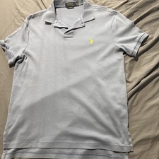 Polo Ralph Lauren Polo Shirt Mens Medium Blue Short Sleeve Custom Fit Pony