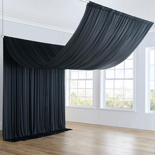 10Ft 20Ft Black Ceiling Drapes Panels for Weddings Parties, 2 Panels 5 20Ft Long