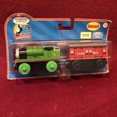 Hard at Work Percy & Sodor Mail Car Wooden Train NIB by Thomas Tank Engine