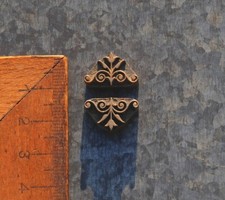 2x brass ornament bookbinding gilding bookbinder embossing ornamental leather'!