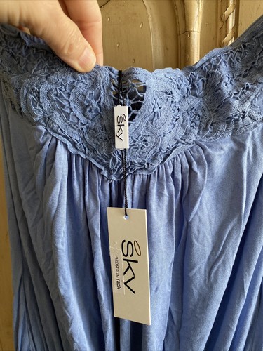 Sky Clothing Brand Med Romper Jumpsuit Braided Strapless Blue Long Strapless $$$ - Picture 2 of 4