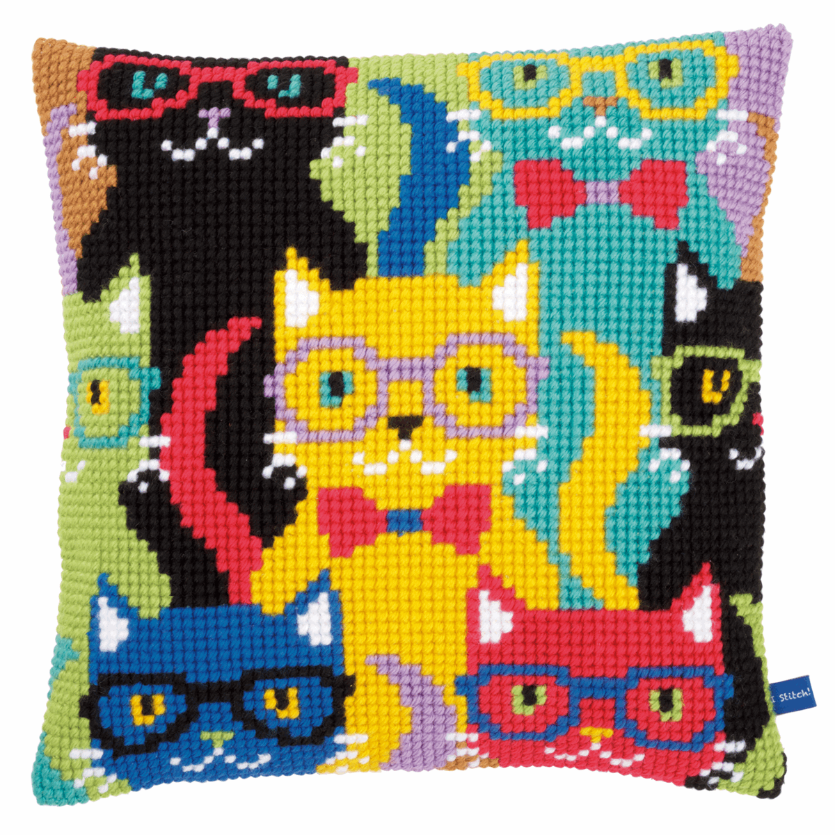 Vervaco Cross Stitch Kit: Cushion: Funny Cats - Image 2