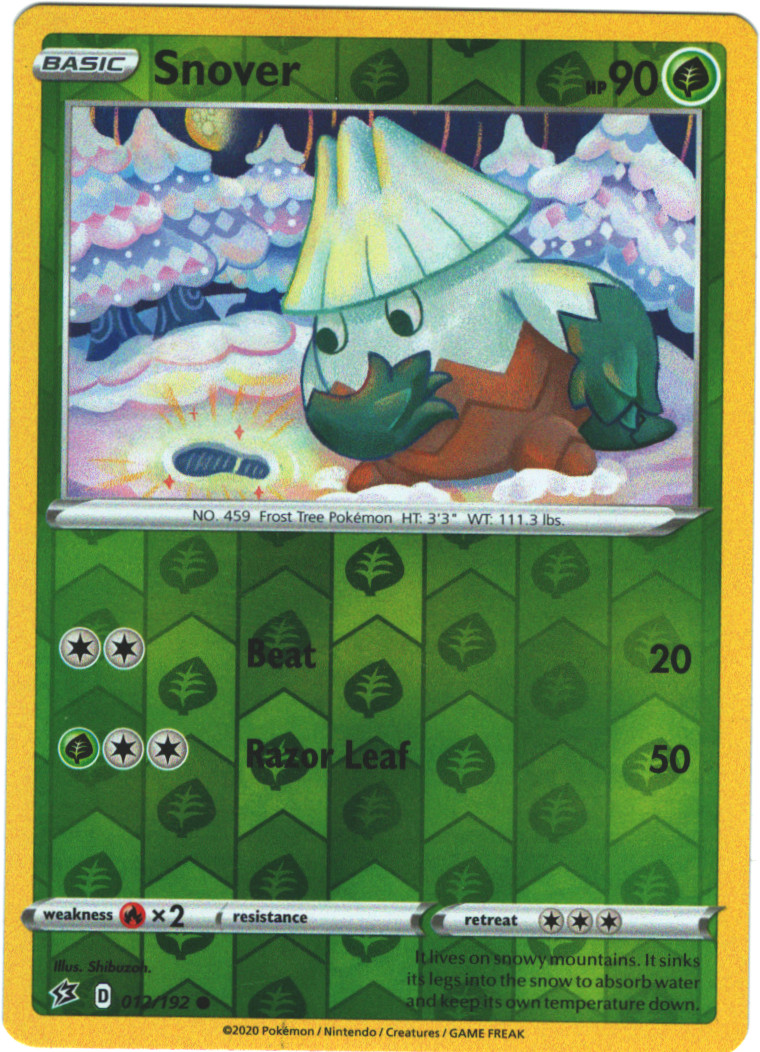 Snover 12/192 Rebel Clash Reverse Holo Common Pokemon Card Pokémon TCG 012/192