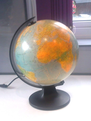 VINTAGE 1990s Scan Globe A/S Illuminated Lamp World Globe