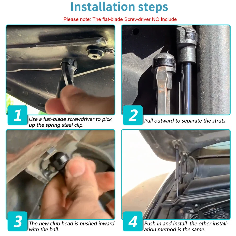 2x for BMW E60 E61 525i 528i 530i 535i M5 04-10 Hood Lift Supports Shocks Struts Foto 3 de 4