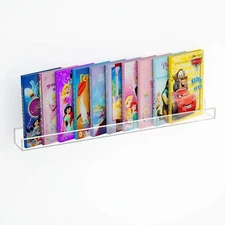 Kids Acrylic Floating Bookshelf 36 InchClear Invisible Wall Bookshelves Ledge...