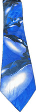 Steven Harris Hand Made Tie Men  s Blue Necktie Ocean Whale Aquatic Orca