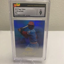 LOU BROCK 2012 TOPPS TRIBUTE #100 BLUE PARALLEL 184/199