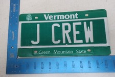 Vermont VT License Plate Tag Vanity Clothing Store Style Fashion J CREW #3