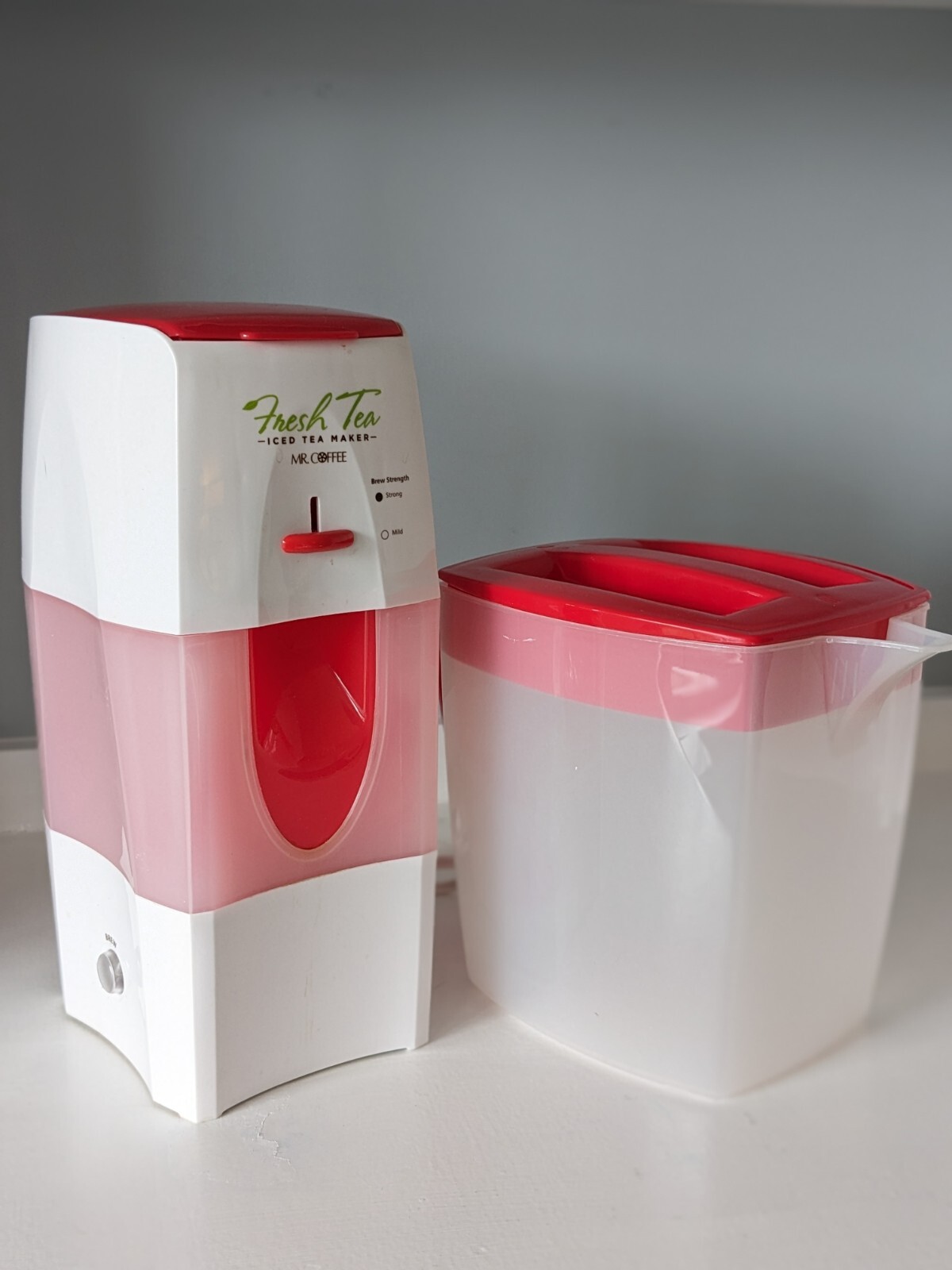 Mr. Coffee Fresh Tea Iced Tea Maker 3 Quart w/Pitcher TM75RS Red TESTED