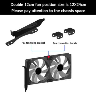 PCI Slot Dual Fans Mount Rack Bracket 90mm 120mm for Desktop