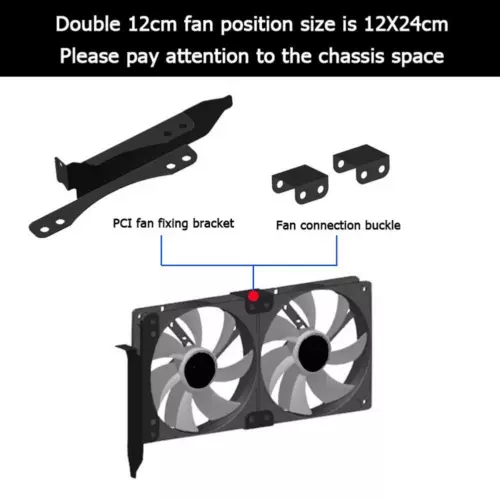 PCI Slot Dual Fan Mount Rack Bracket 90mm 120mm for Desktop Graphics Video Cards