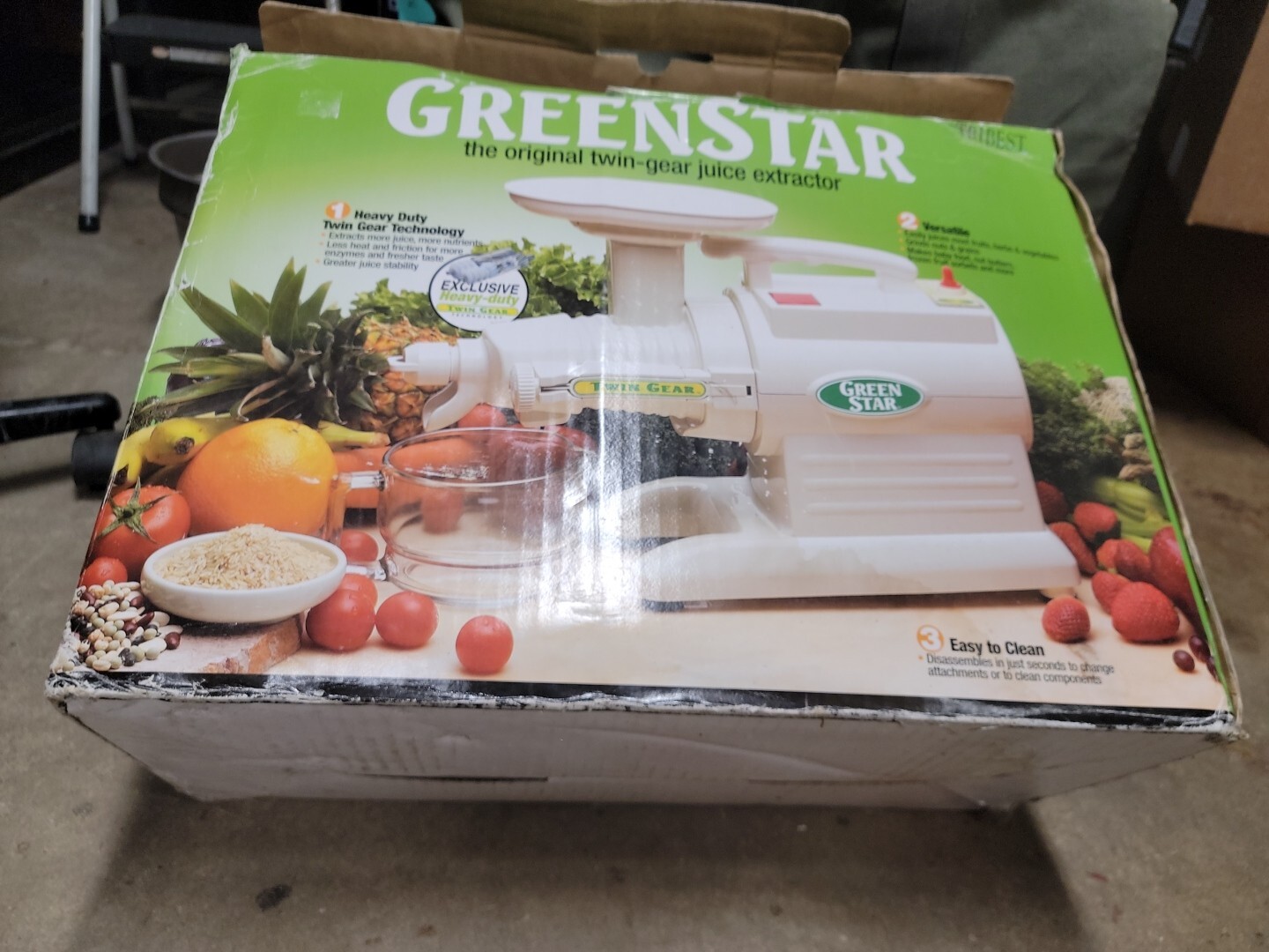 TriBest Green Star GS-1000 Twin Gear Original Masticating Vegetable Fruit Juicer