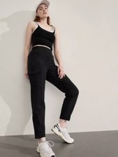 Athleta Endless High Rise Cargo Pant Black #467187 Sz 4