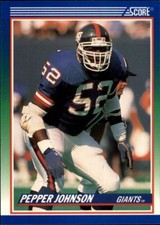 1990 SCORE NFL FOOTBALL Trading Card #361 🏈 PEPPER JOHNSON, New York Giants 🏈