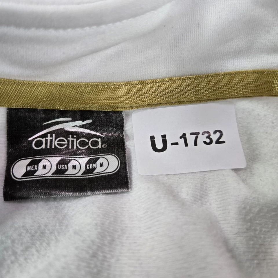 Jaqueta de atletismo masculina Atlética média ouro branco colorblock Jalisco zíper completo simulada - Imagem 2 de 4