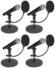 4) Rockville Microphones+desktop Stands+pop Filters 4 Recording, Studio, Podcast
