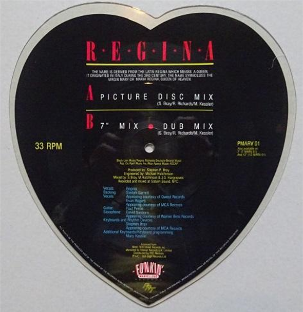 REGINA / BABY LOVE 7 ”Picture Disc Color Vinyl Record