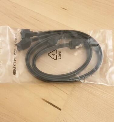 2x GIGABYTE SATA Kabel schwarz P/N  Asus P/N 12CF1-2SAT-31R Neu OVP