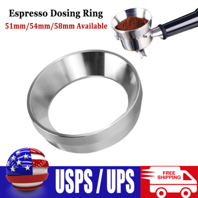 51/54/58mm Portafilter Espresso Funnel Coffee Powder Dosing Ring Stainless Steel