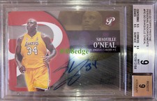 2002-03 TOPPS PRISTINE AUTO: SHAQUILLE O'NEAL-AUTOGRAPH CLEAR ACETATE BGS 9 MINT