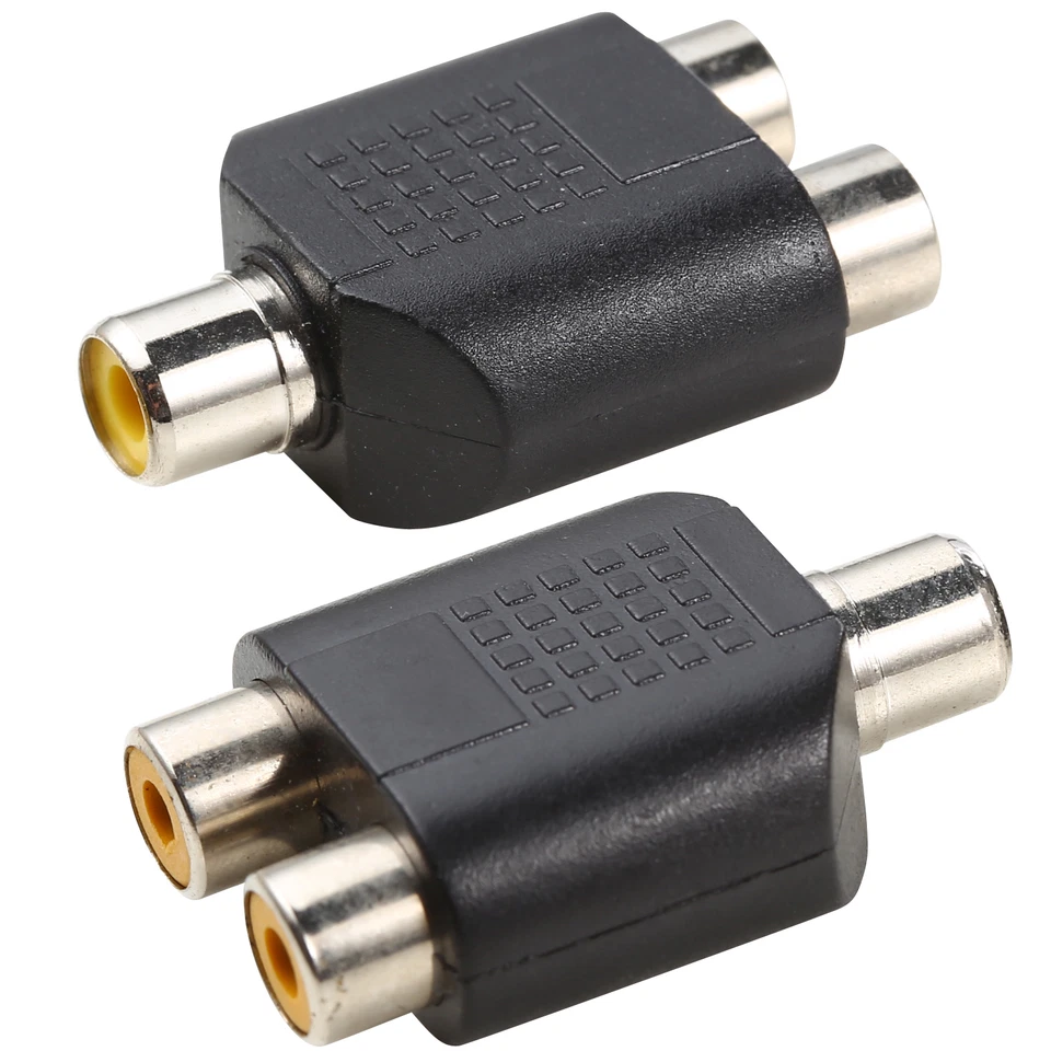 10X RCA Y Splitter Dual 2 Female to 3.5mm 1 Female Jack For Audio Video AV TV - Image 2 of 4