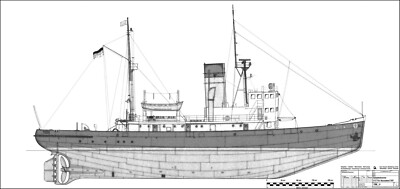 STETTIN, Eisbrecher, Dampfer (1933).  Modellbauplan