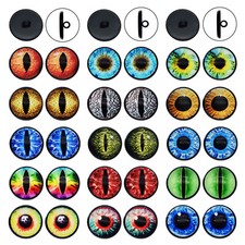 5 Pairs Mix Animal Dragon Eye Glass Eyeball Sew On Button for Doll Making 6-30MM