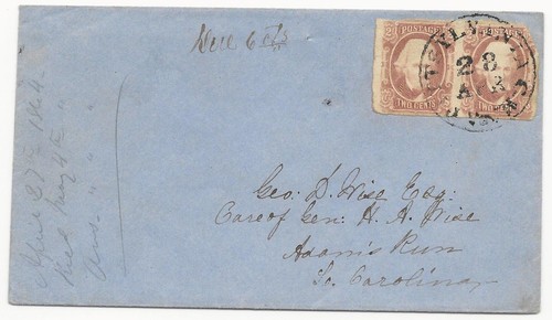 CSA Scott #8 Pair on Cover Pittsylvania CH, VA April 28 (1864) Wise Corr w/ Cert - 第 1/3 張圖片