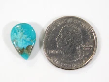 Natural Kingman Pyrite Turquoise Pear Cabochon Gemstone Arizona 5.35 Ct D0=150