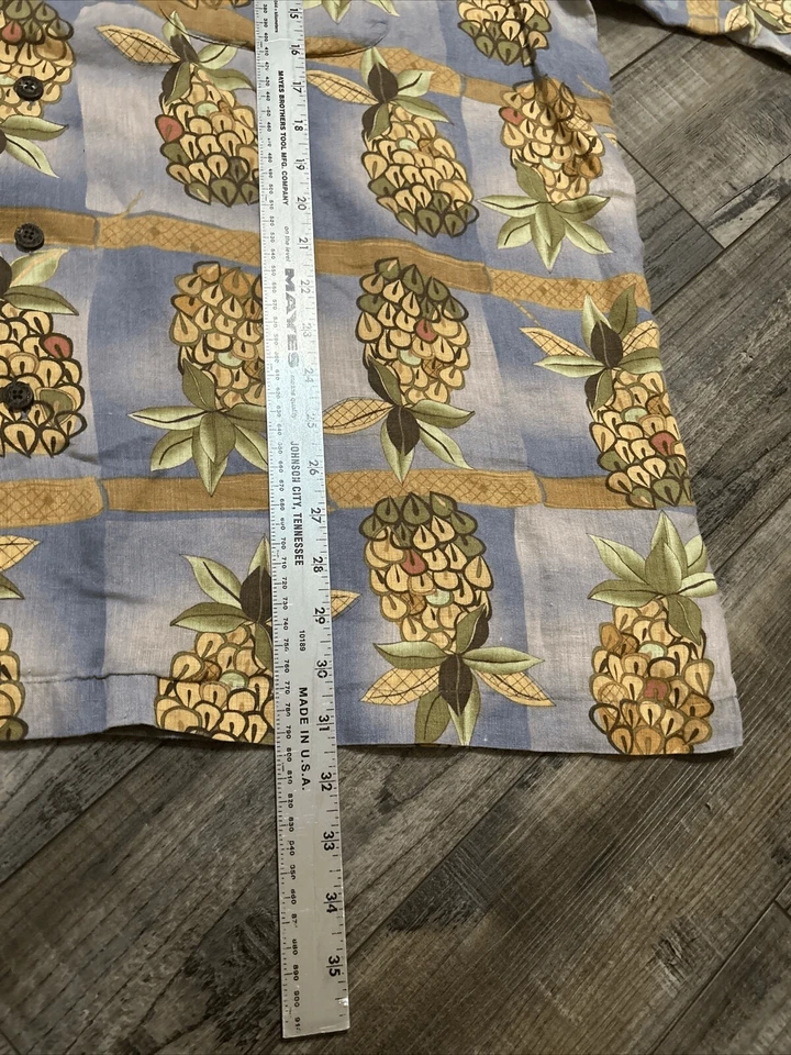 Reyn Spooner Hawaiian Shirt Men’s Yellow Floral Linen XXL - Image 4 of 4