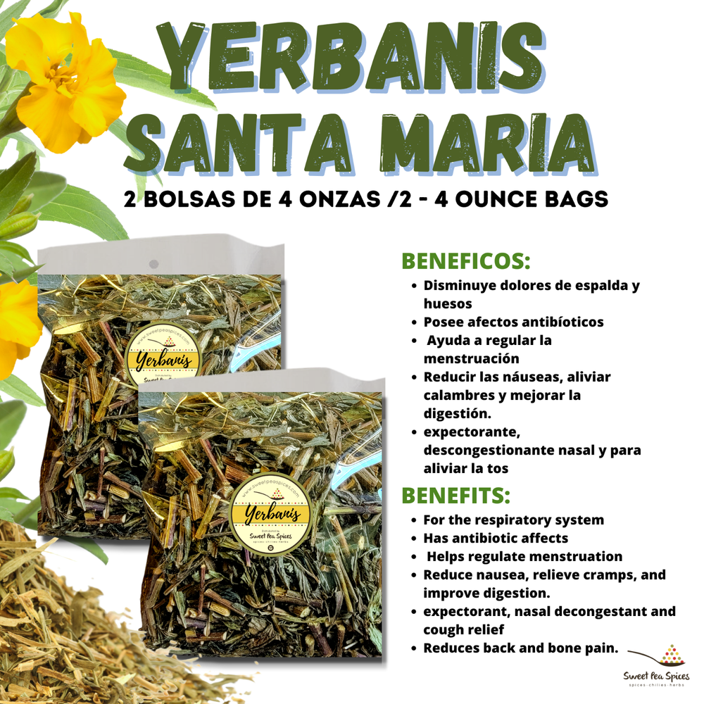 Yerbanis o Pericon regula periodo menstrual naturalmente 8 onzas (2 de 4oz)-227g