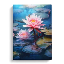 Water Lily Digital Art Canvas Wall Art Print Framed Picture Decor Living Room