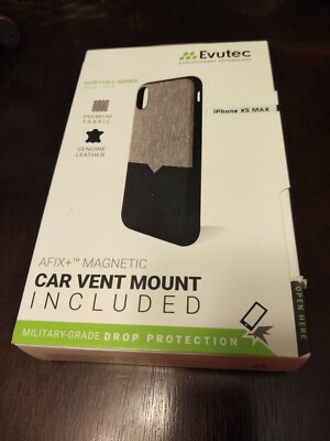 Evutec Northill iPhone XS MAX Case With Car Vent Mount - Canvas Gray/Black NIB