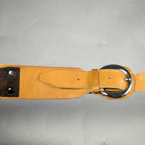 Ohashi Saddle Style Veg-Tan Leather Hand Made Guitar Strap, Japan 1980s - Picture 3 of 11