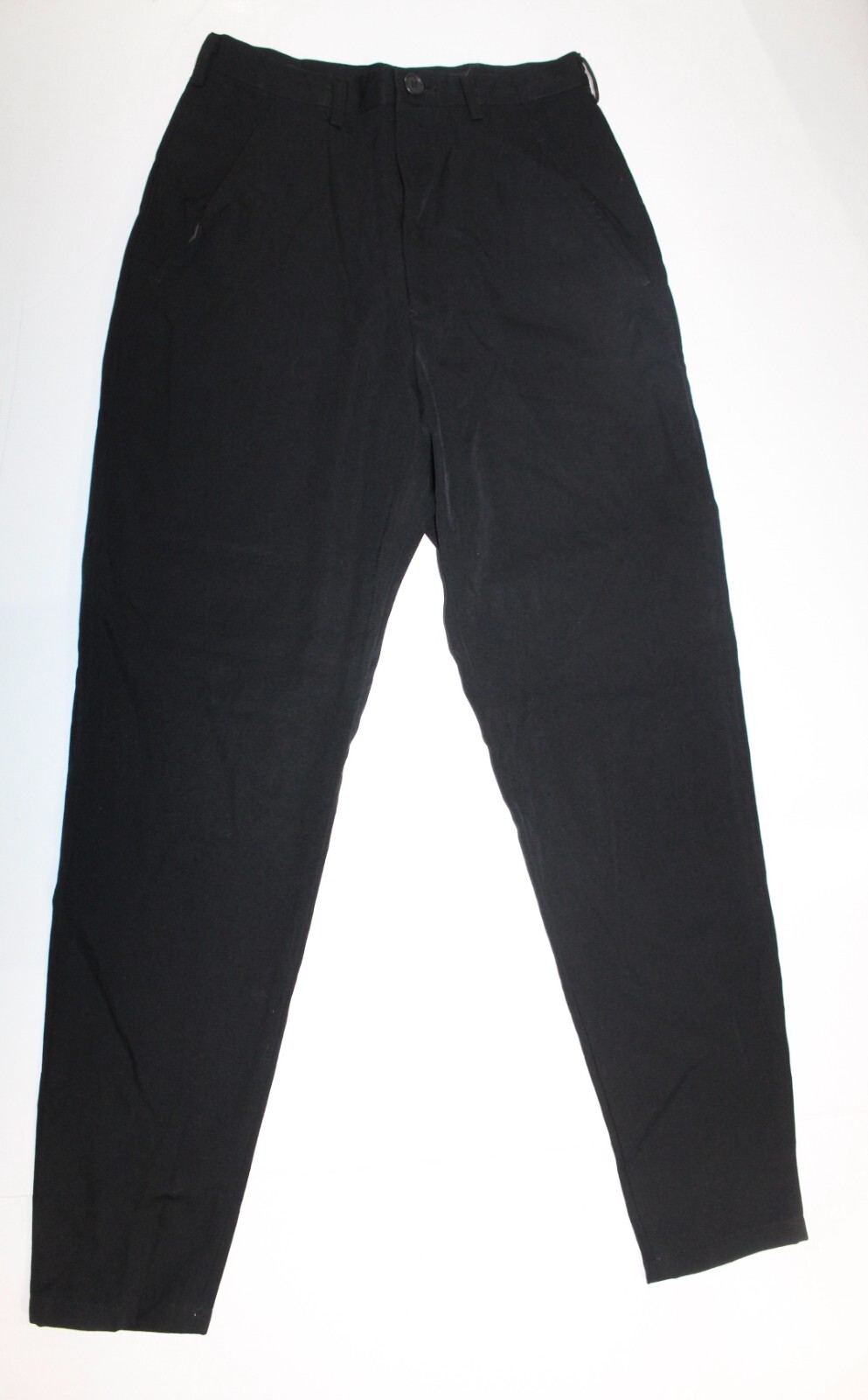 Yohji Yamamoto, Pantaloni eleganti slim vintage Y’s Yohji Yamamoto da uomo in crepe di lana conica taglia US 26