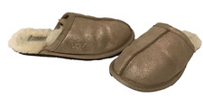 UGG Pearle 1007063 Sheepskin Slide Slipper Sz 7 Gold Metallic EUR 37/UK 4.5  C4