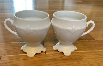 Renaldy's White Tea Cup Set of 2 With Platform base Japan Vintage Classic Unique