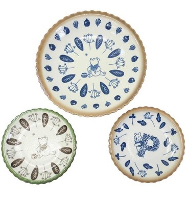 Winnie the Pooh porcelain past plate and share plate dish set of 3 made in Japan