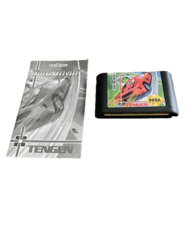 Cartouche et manuel d'instructions de jeu Sega Genesis Hard Drivin' testé 1990 - Photo 1/6