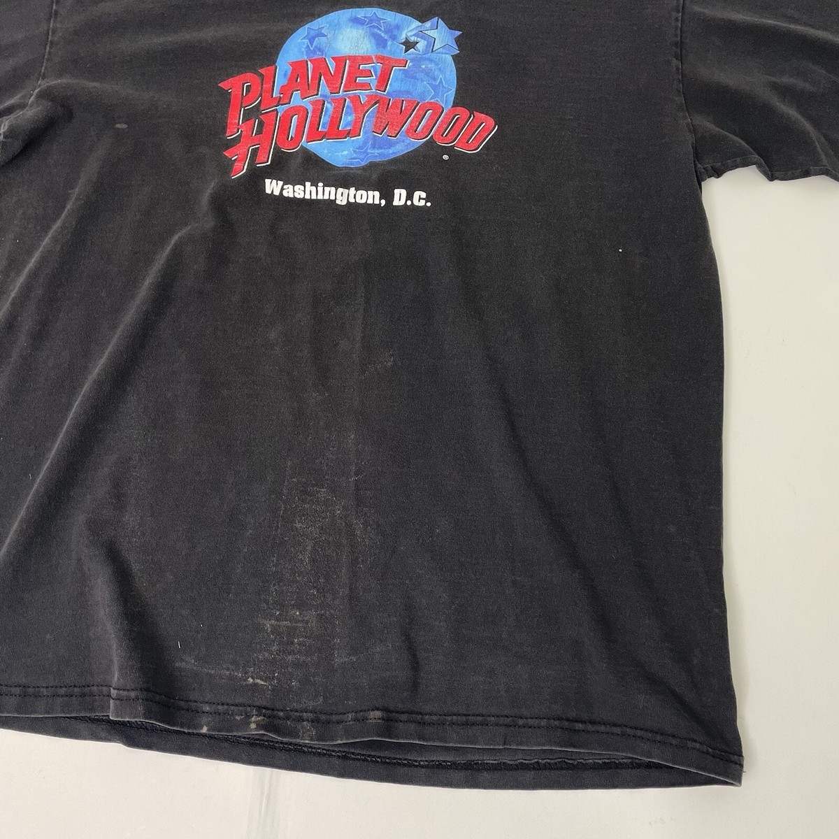 T-shirt Noir Planet Hollywood Washington DC – Taille L Vintage Et Cool