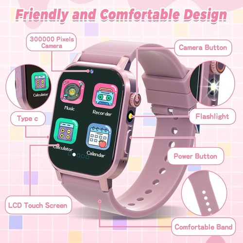 Kids Smart Watch Gifts for Girls Age 3-12, 32 Games HD Touch Screen Kids Watch w - Picture 3 of 8