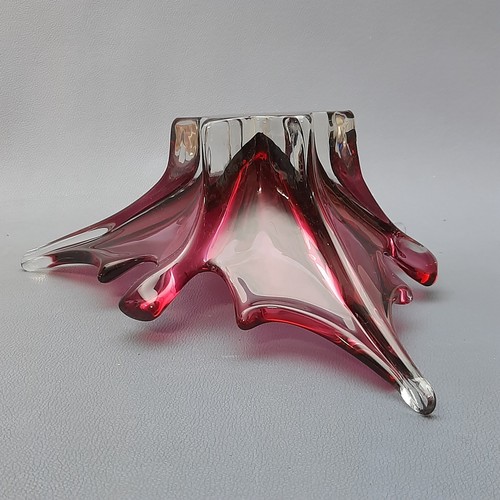 Mittelstücke Glas Murano Bordeaux Transparent Vase Design Modernes Design 1970 - Bild 10 von 19