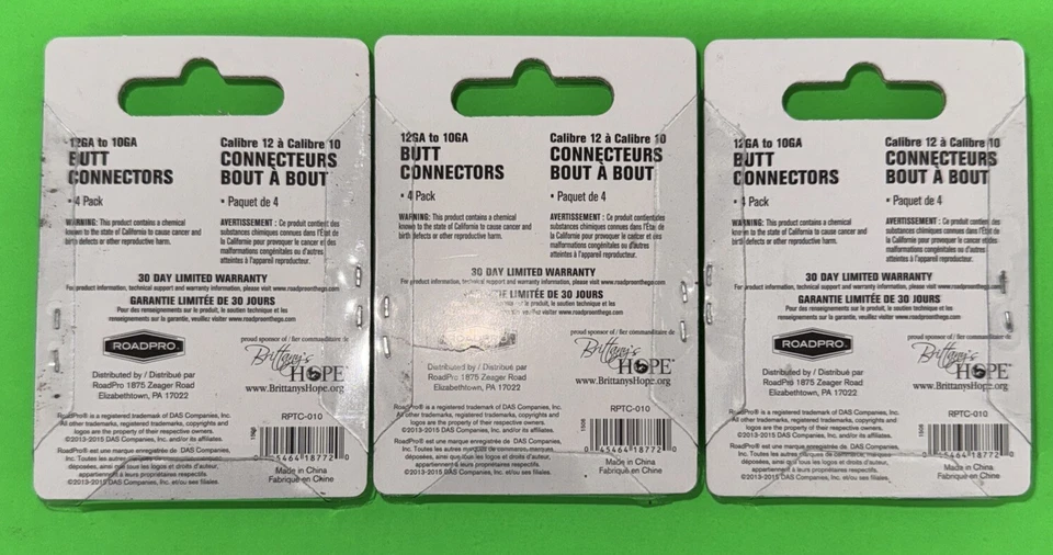 3 Packs Of 4 (12pcs) 12-10 GAUGE INSULATED CRIMP BUTT WIRE COUPLING CONNECTOR - Image 2 of 3