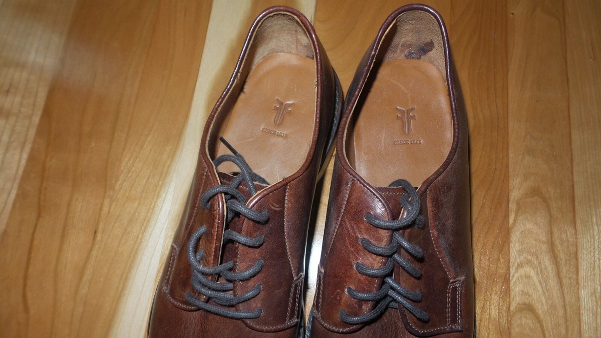 Vintage FRYE Mansfield Oxford Shoes Men\'s 9 Brown Leather Lace-Up Wingtip Casual Vtg Frye Shoes Mansfield Oxfords 8.5 (41.5) | Mercari main image 4