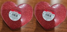 2 Packs 15 PC Valentine's Day Glitter Foam Hearts 5.5"x4" Red Pink Purple