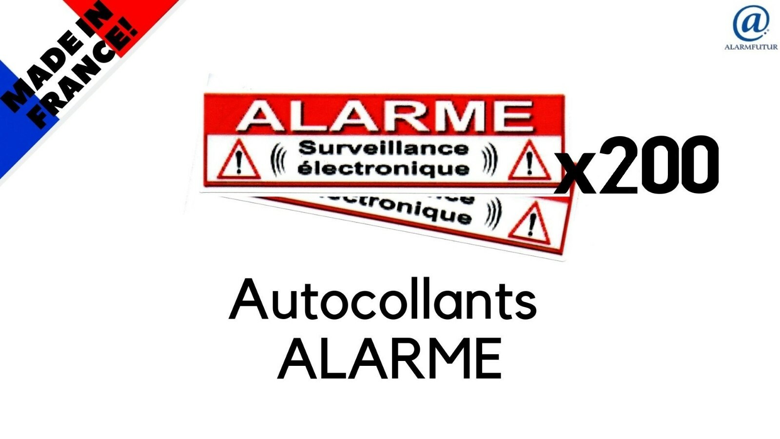 Stickers alarme anti-intrusion pour sécuriser les portes vitrées lot de 200 pièces