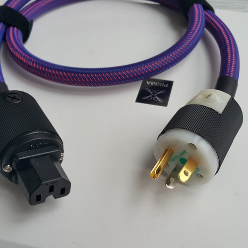 1x Cable de alimentación principal HiFi plateado EE. UU. enchufe dorado IEC - Imagen 2 de 4